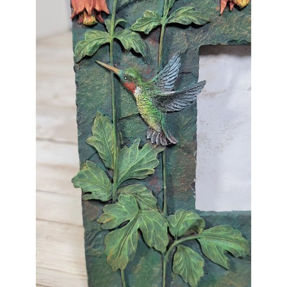 Hummingbirds Resin Photo Picture Frame Ruby Throated Embossed 3D 3.5" Picture - Picture 4 of 8
